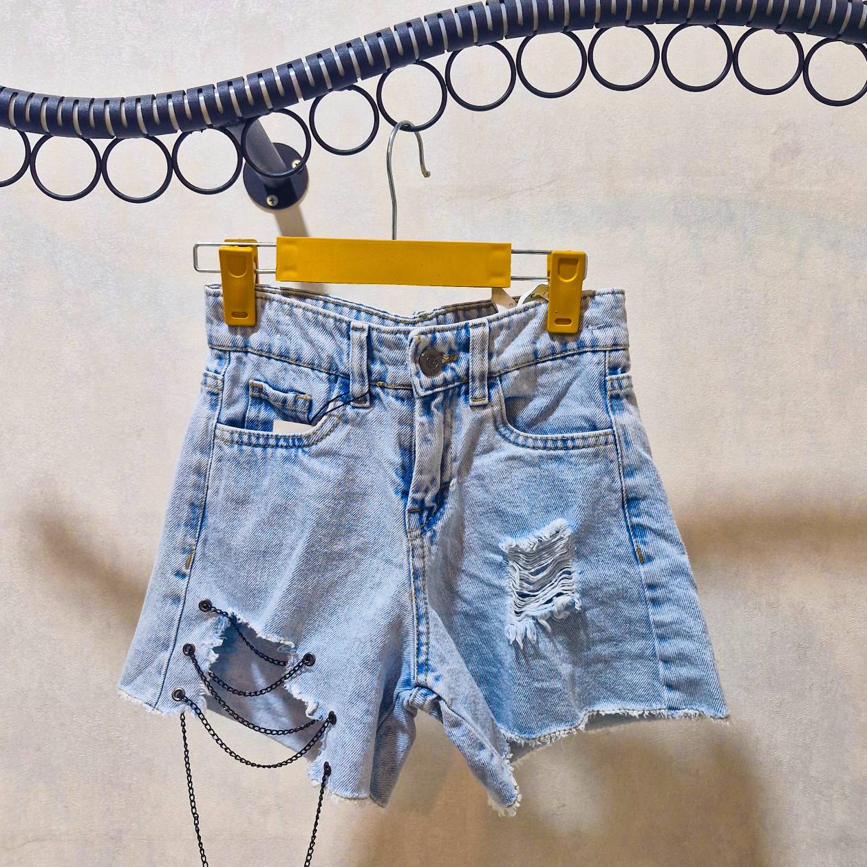 کد 1489شلوارک جین زاپدار دخترانه  