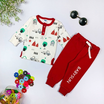 کد 1101ست لباس پسرانه طرح مزرعه 