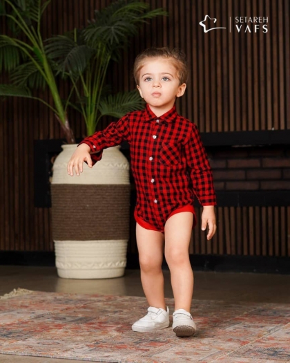 کد 1408 زیردکمه پسرانه چهارخونه