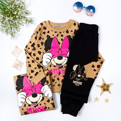 کد1163 ست بلوز شلوار دخترانه میکی پلنگی