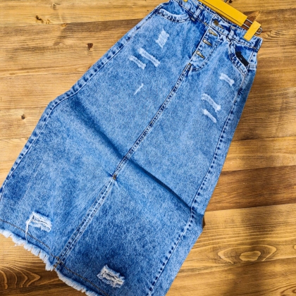 کد 1484دامن بلند جین دخترانه